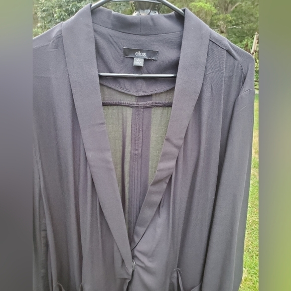 Ellos Rayon Black Women's jacket Cardigan light weight Size Large - Picture 2 of 13